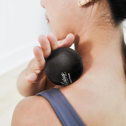 LOTUS Deep Tissue Massage Ball Set, Peanut Ball and Round Ball, Natural Rubber, 2-Pack, Muscle Tension Relief, Stress Reduction, Pocket-Sized Self-Massage Tools, for Home Gym and Travel, Black