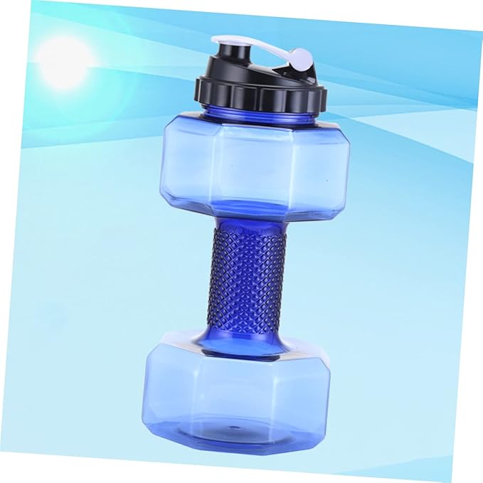 Dumbbell Shape Water Bottle 11.02In Large Capacity Petg Fitness Water Cup Portable Sports Kettle for Gym Work School Arm Exercise