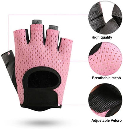 INOGIH Lightweight and Breathable Fingerless-Gym-Gloves for Women - Exercise-Crossfit-Training Gloves for Workout