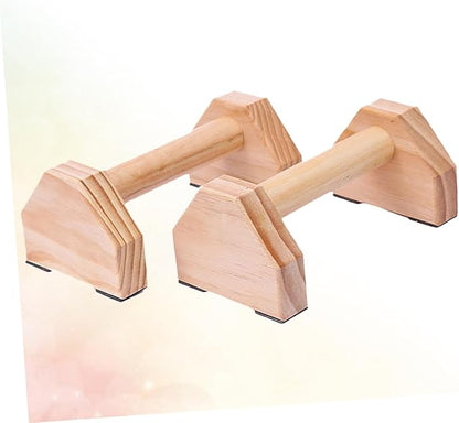 Solid Wood Push-Up Brackets and Handstand Bars, Muscle Training Device for Home Fitness, Non-Slip Calisthenics Parallettes Pair for Strength and Gymnastics Exercises