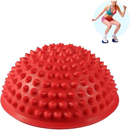 Hedgehog Balance Pods, Foot Massage Half Ball Balance Pods Spiky, Half Spiky Fitness Domes for Kids Adults Sports, Foot Massage, Stability Training(red)