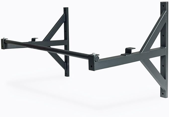 Wall Mounted Pullup Bar for Home or Garage Gyms, Straight Bar or Multi-Grip Arch - Ideal for kipping pull-ups, cross-training, and gymnastics ring stations
