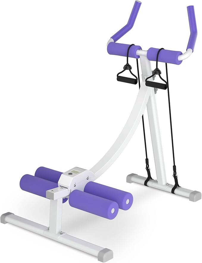 Home Gym Systems Ab Machine, Ab Workout Equipment, Adjustable Ab Trainer Machine for Abs Workout at Home Gym, Foldable, Knee Protection, Abdominal Trainer for Stomach