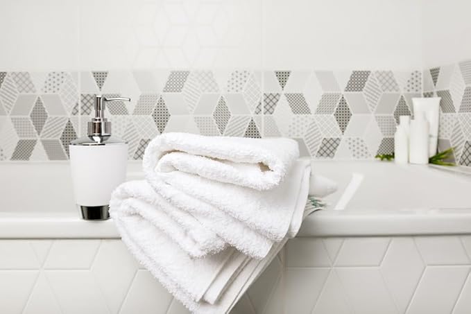 ZUPERIA White Bath Towels Bulk 36 Pack (24 x 48 Inches) - 100% Cotton Economy Light Weight Towels for Commercial Use - Quick Dry, Ultra-Soft, and Absorbent Bulk Towels