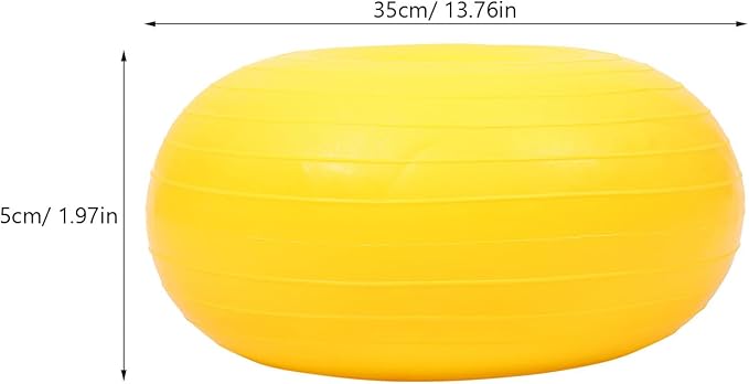 Uonlytech Portable Reusable Yoga Ball Core Exercise Ball with Thickened Inflatable Design Yellow Stability Training for Home Workout and Fitness