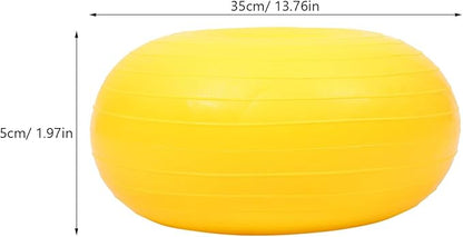 Uonlytech Portable Reusable Yoga Ball Core Exercise Ball with Thickened Inflatable Design Yellow Stability Training for Home Workout and Fitness