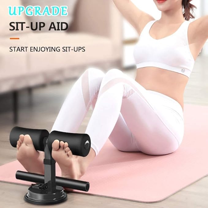Sit Up Bar, Upgraded Sit up Assistant Device Portable Adjustable Exercise Body Fitness Equipment with Comfortable Padded for Men & Women Home Gym(Red)