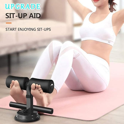 Sit Up Bar, Upgraded Sit up Assistant Device Portable Adjustable Exercise Body Fitness Equipment with Comfortable Padded for Men & Women Home Gym(Red)