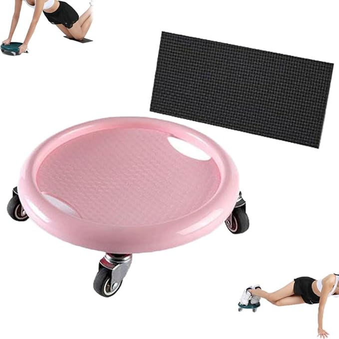 Ab Roller Wheel, Multi-Functional Abdominal Exercise Board with Mat, 360° Rotating Abs Training Machine Equipment for Full Body Fat Burning Gym
