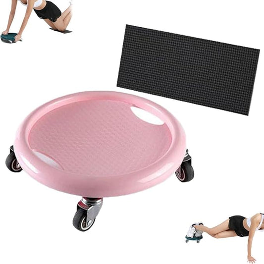 Ab Roller Wheel, Multi-Functional Abdominal Exercise Board with Mat, 360° Rotating Abs Training Machine Equipment for Full Body Fat Burning Gym