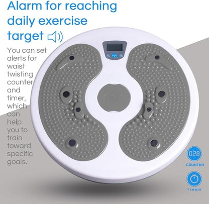 KYTO Waist Twister Disc – Core Trainer Board with Digital Counter, Ab Workout Equipment with 360° Rotation, Non-Slip Foot Massage Design for Home, Office Fitness