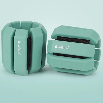 Wellrox Weighted Bangles – Adjustable Ankle and Wrist Weights for Women & Men – Set of Ankle Weights 2 lbs (1 lb Each Wrist Weight) | Weighted Arm Bands for Pilates, Yoga, Running & Walking