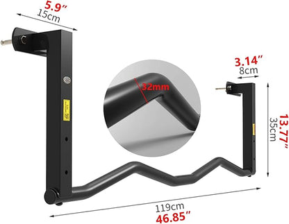 Safety Steel Fitness Horizontal Bar, Wall-Mounted Pull-up Bar, Multi-Purpose Home Gym Strength Training Pole, Easy to Install, Load 300kg (Steel)
