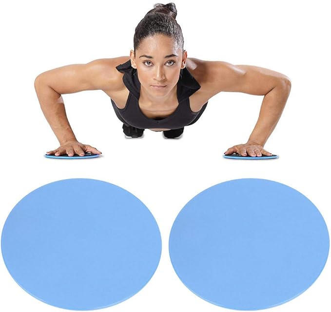 Exercise Sliding Discs 2 Pack | Core Sliders for Full Body Workout/Home Gym/Yoga | Gliding Discs for Carpet, Wood & Tile Floors | Lightweight Activity Equipment for Men & Women