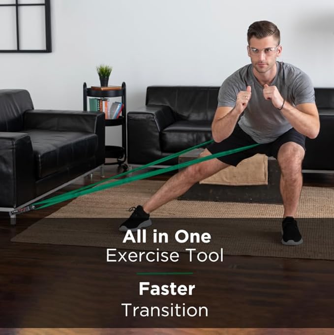 THERABAND CLX Resistance Band with Loops, Fitness Band for Home Exercise and Full Body Workouts, Portable Gym Equipment