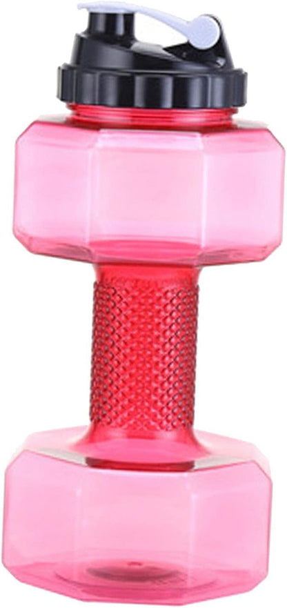 Big Capacity PETG Friendly Cup Dumbbell Shape Drinking Water Bottles Barbell Kettle Body Training Bottle () for Outdoor Camping Travel