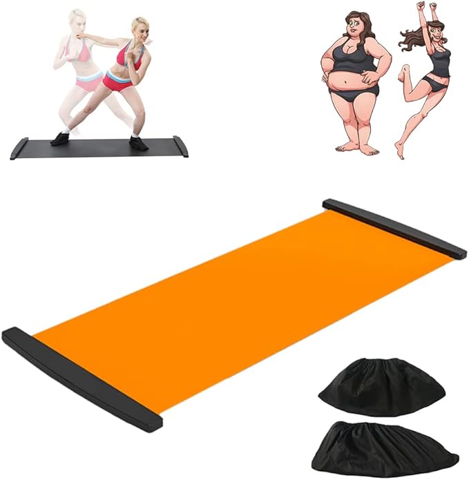 Slide Board with Shoe Cover Slimming Exercise Slide Mat for Leg Pot Training Fitness Athletic Training, for Low Impact Balance Training