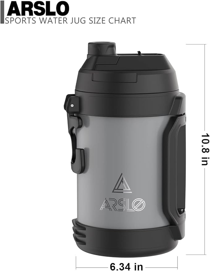 Sports Water Jug - Gallon Water Bottle - Large Insulated Stainless Steel Bottle for Gym, Workouts, Basketball, Football, Soccer - Keep Water Cold for Up To 24 Hours - 128 Ounce (Graphite)