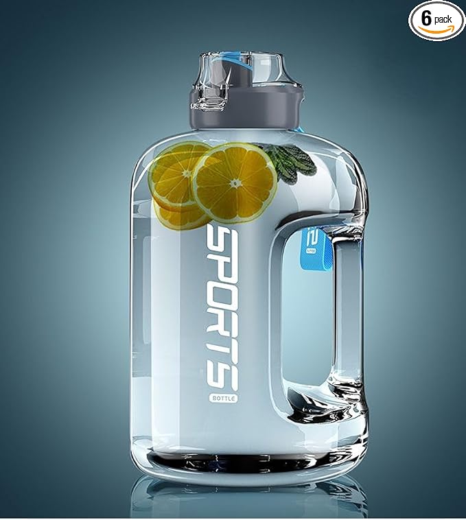 Gym Water Bottle with Straw and Time Marker (74oz-135oz) for Work, Hiking, Gym Large Capacity for Men and Women (White(PP+6 gifts), 91oz/2700ml)