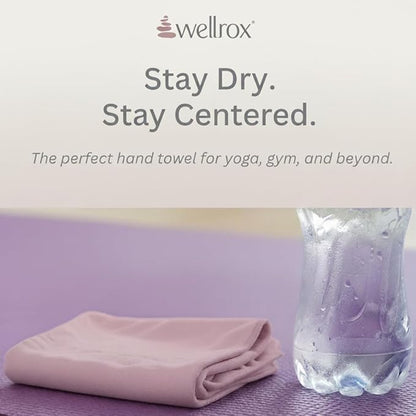 Wellrox Microfiber Hand Towel- Absorbent Sweat Towels for Women- Yoga Mat Towel for Pilates, Hot Yoga, Gym Workouts (2 Pack, Lavender)