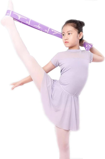 Adjustable Stretch Strap for Kids, 8-Loop Elastic Resistance Band for Children Gymnastics, Ballet Dance, Yoga, Stuff，Pilates & Flexibility Training, Home Exercise Equipment for Girls