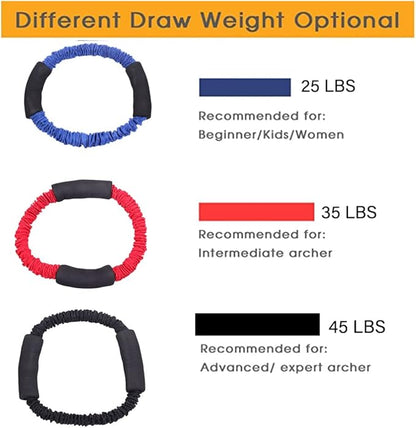 SOPOGER Archery Bow Trainer Rubber Stretch Bands 25-45 Lbs Draw Strength Training Device Aids Release Trainer Exerciser Workout Resistance Practice Equipment for Archery Bow Accessories