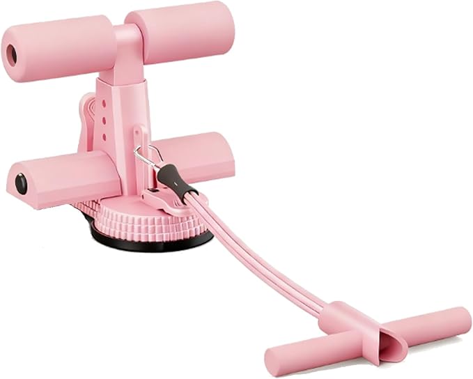Ab Training Auxiliary Device, Foldable Ab Trainer- Sit Up Bar Assistance Device with 2 Suction Cups, Adjustable Sit Up Machine with Resistance Band, Full Body Muscles Training for Women & Men, Exercise Equipment for Home Workouts