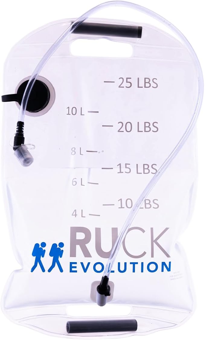 HydroRuck Pro Water Weight Bag for Rucking, 25 lbs Capacity, with Hydration Tube and Wide-Mouth Fill