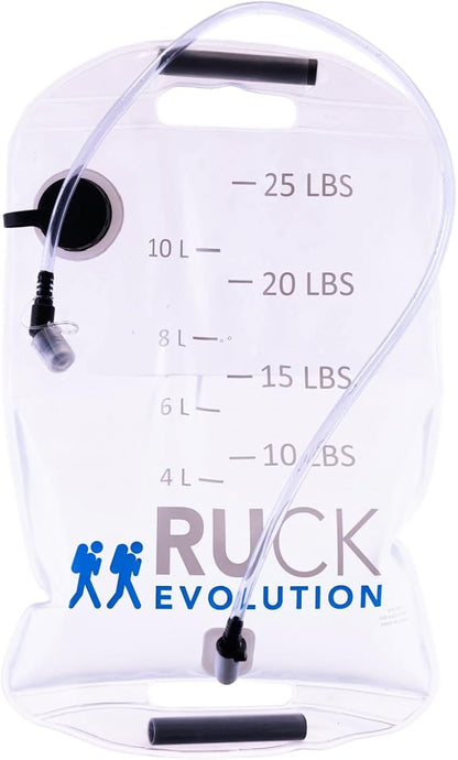 HydroRuck Pro Water Weight Bag for Rucking, 25 lbs Capacity, with Hydration Tube and Wide-Mouth Fill
