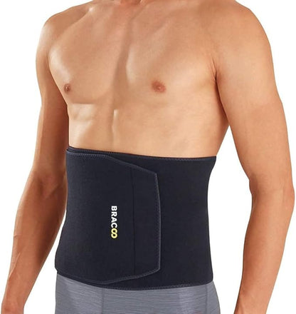 Bracoo Waist Trimmer Sweat Band for Women & Men, Sauna Belt for Lower Belly Fat, Adjustable Stomach Wrap for Workout, SE22
