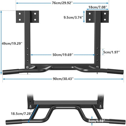 Wall Mount Pull Up Bar, Joist Beam Rafter Mount Pull-up Bar, Ceiling Mounted Chin Up Bar for Home Gym with Punching Bag Hanger