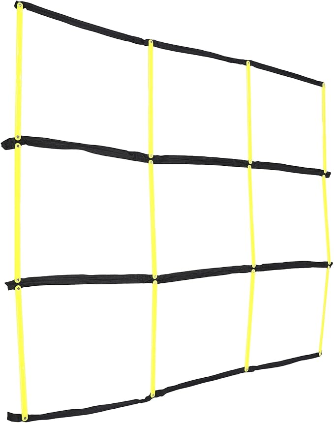 Portable Agility Ladder for Football and Soccer Speed Training, Nine-Square Soft Rope Ladder with Foldable Design for Footwork, Coordination, and Athletic Agility Workouts