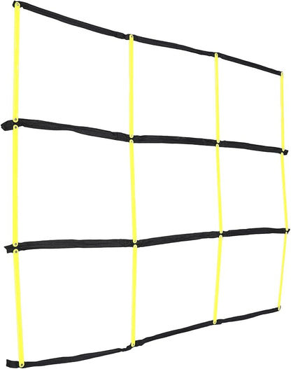 Portable Agility Ladder for Football and Soccer Speed Training, Nine-Square Soft Rope Ladder with Foldable Design for Footwork, Coordination, and Athletic Agility Workouts