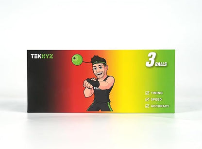 TEKXYZ® Reflex Ball with Counter App | Online Community for Boxing Ball, Perfect for Reaction, Agility, Punching Speed, Fight Skill and Hand Eye Coordination | Stocking Stuffer Gift for All Ages