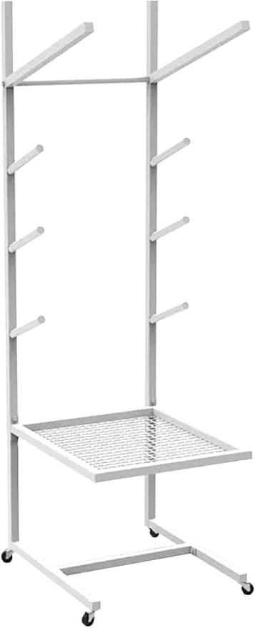 Yoga Mat Exercise Ball Stand Holder, Foam Roller Multi-Purpose Display Shelf with Wheels, Half Ball Balance Trainer Organizer Storage Rack for Gym Garage Studio