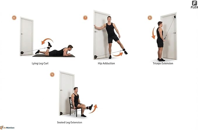 in Motion Flex USB Rechargeable Smart Home Gym Equipment | Portable Compact Digital Cable Machine Adjustable Motor Resistance 5–66LB | Compact Strength Training for Full Body Workout Travel & Fitness