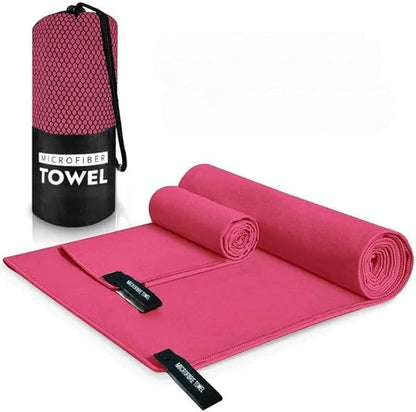 Microfiber Towel Travel Sports Towel,High Water Absorption, Lightweight, for Fitness Yoga, Swimming,Travel,Camping etc (Hot Pink, S 32"x12")