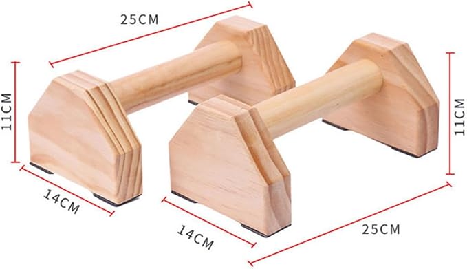 Solid Wood Handstand Bars and Push-up Bracket Set, Muscle Training Device for Home Fitness, Non-slip Calisthenics Equipment for Strength Training and Gymnastics