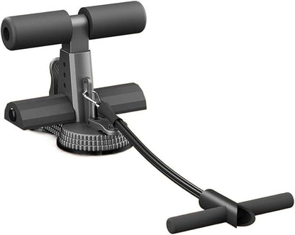 Ab Training Auxiliary Device, Foldable Ab Trainer- Sit Up Bar Assistance Device with 2 Suction Cups, Adjustable Sit Up Machine with Resistance Band, Full Body Muscles Training for Women & Men, Exercise Equipment for Home Workouts