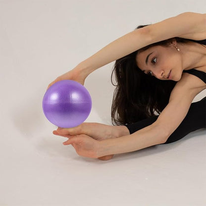 balacoo Mini Pilates Ball Set 9-inch Yoga Exercise Balls with Pump, PVC Core Training Balance Tool for Physical Therapy, Home Fitness, and Muscle Strengthening (Purple Blue)
