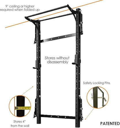 PRx Performance Profile® PRO Squat Rack 3x3 with Kipping or Multi-Grip Pull Up Bar, 89" or 95" Uprights As Seen On Shark Tank Wall Mounted Home Garage Gym Exercise System