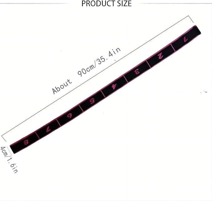 Numbered Resistance Band for Seniors,Fitness Resistance Band for Stretching and Yoga,8 Section Number Elastic Stretch Strap,with Hand Grippers,for Glutes Legs Training,for Women Men