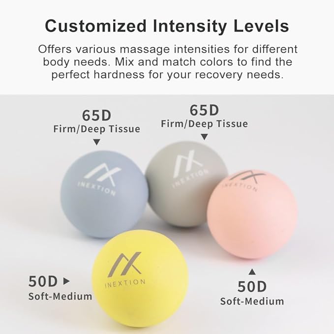 Therapy Massage Balls (2-Pack), High-Density Fascia Balls for Targeted Muscle Relaxation & Daily Recovery - 50D & 65D Hardness Options (Dawn Yellow + Dawn Yellow (50D+50D))