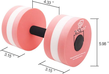 Aquatic Dumbells, 2PCS Water Aerobic Exercise Foam Dumbbell Pool Resistance,Water Aqua Fitness Barbells Hand Bar Exercises Equipment for Weight Loss