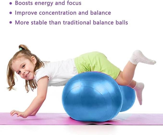 Peanut Ball for Kids Therapy, 90x45cm Anti-Burst Exercise Ball with Pump, Gym Quality Fitness for Yoga, Physical, Training, Women, Men