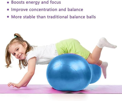 Peanut Ball for Kids Therapy, 90x45cm Anti-Burst Exercise Ball with Pump, Gym Quality Fitness for Yoga, Physical, Training, Women, Men