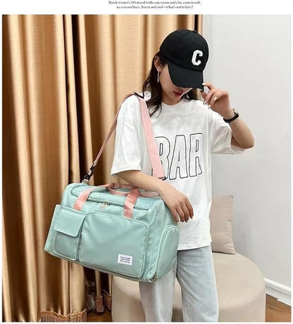 New Sports Tote Gym Travel Luggage Shopping Delivery Weekend Camping Overnight Bag(green)