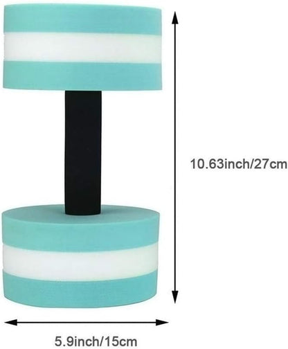Water Dumbbells, Aquatic Exercise Dumbell, Set of 2 Aerobic Water Exercise Foam Dumbbells Pool Resistance for Men Women Weight Loss Water Sports Fitness Tool