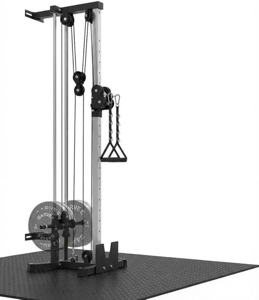 Wall Mounted Cable Machine for Home Gym, 19-Position High & Low Cable Machine with Dual Pulley System,LAT Pulldown, 400Lb Capacity, Space Saving Strength Training Equipment for Garage & Home