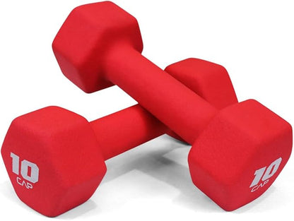 WF Athletic Supply Vibrant Multiple Color Hex Shaped Neoprene Dumbbells/Hand Weights with Non-Slip Grip for Home Gym Equipment Workouts Strength Training Free Weights - Sold in Pairs